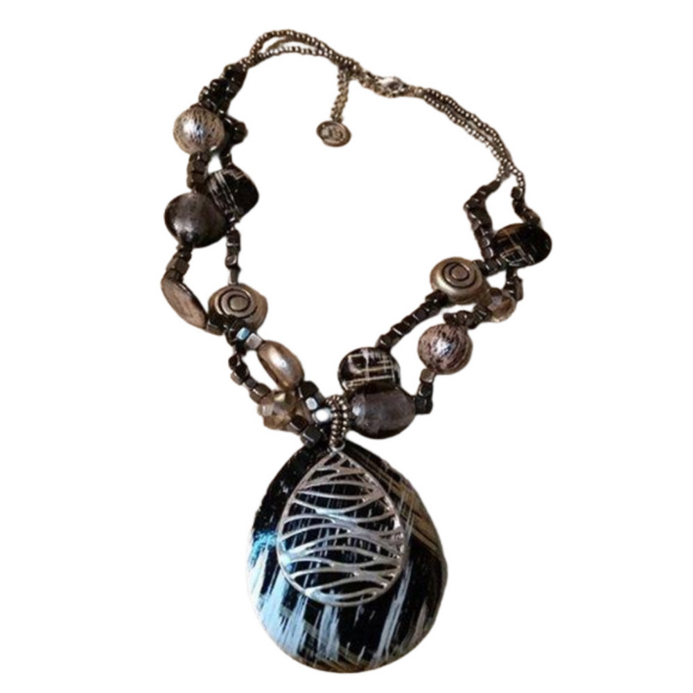 ERICA Lyons Abstract Style Statement Necklace Boho Layered Look